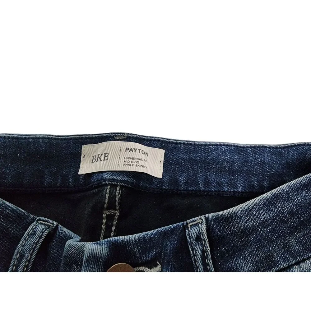 BKE Payton Womens Actual 29x27 Universal Fit Mid Rise Ankle Skinny Raw Hem Jeans